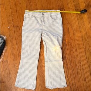 Code Bleu White and Gray Striped Demi Boot-y Pants size 8
